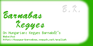 barnabas kegyes business card